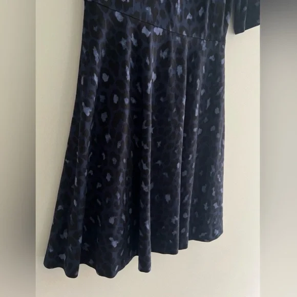 Kate Spade Leopard Print Ponte Fit & Flare Dress Blue Women’s Small - Picture 4 of 12